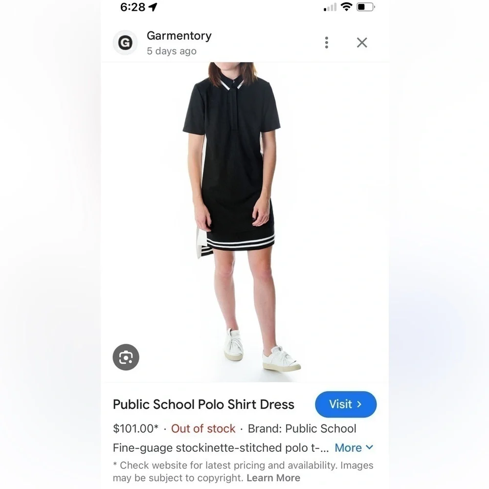 Public School, gray and black polo shirt dress, high-low hemline, size M, EUC - Picture 8 of 8